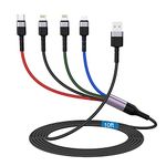 Multi Charging Cable 10FT/3M, Multi Charger Cable for iPhone/iPad, 4 in 1 Lightning*2+Type C+Micro USB Nylon Braided Universal Phone Charger Cord for iPhone15/14/13/Samsung S24/23/LG/Huawei