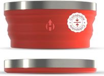 HYDAWAY Collapsible Bowl - 1 Quart (950ml) I Large Collapsible Bowls for Camping, RV, Hiking, Backpacking, Travel, Kids & Pets, Portable Dog Water Bowl, Silicone Bowls Collapse to 1-inch, Steel Rim