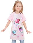 Kids Aprons - Cupcake Kids Art Aprons for Girls Waterproof Toddler Chef Aprons for Cooking Baking Painting Gardening Adjustable Bib Apron for Kids with Pocket Kitchen Classroom Art Smocks