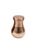 Planto Living Hammered Finish Pure Copper Water Pot with Lid for Drinkware Improve Your Immunity Brain Nervous System & Healthy Skin 550 ml