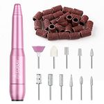 Subay 20000RPM Nail Drill Machine, Portable Electric Nail Drill for Acrylic Nails ,Gel Nails,Dip Powder Nails,Thick Toenails,Manicure Pedicure Tools E file Nail Drill with 11Pcs Nail Drill Bits and Sanding Bands for Salon Home Use ,Pink