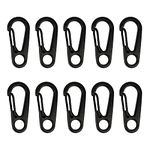 Temlum 3.3 cm Tiny SF Aluminum Carabiner Clip Mini Carabiners Set Spring Snap Keyring Hook for Camping Traveling Hiking Keychains Outdoor Black(10pcs)