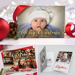 Personalised Christmas Cards/Xmas Cards with Your Photos + Free Envelopes, 20 Different Designs to Choose from