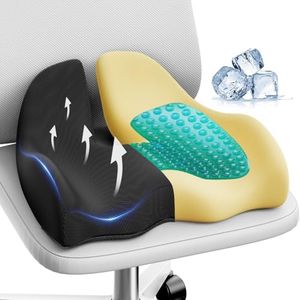 Benazcap X Large Cuscino da Seduta in Gel per Sedia da Ufficio Cuscini Ergonomici-Cuscino per Coccige in Gel e Memory Foam per Sedia da Gioco e Seggiolino Auto-Nero