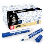 ARTEZA Dry Erase Markers, Bulk Pack of 36 (with Chisel Tip), Blue Color with Low-Odor Ink, Whiteboard Pens is perfect for School, Office, or Home