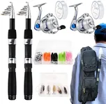 Telescopic Fishing Rod Reel Kit 2pc