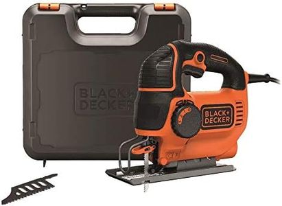 BLACK+DECKER KS901PES-QS Scie sauteuse pendulaire filaire - 620W - 4 Positions de 22,5° à 45° - 90 mm dans le bois - 8 mm dans l'acier - 3000 crs/min - 2 lames - Livrée en coffret