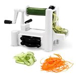 Starfrit Spiralizer, Make Healthy Veggie Noodles & Spiral Cuts, 4 Interchangeable Blades, Safe Built-in Storage Base, Strong Suction Feet, Dishwasher Safe Parts