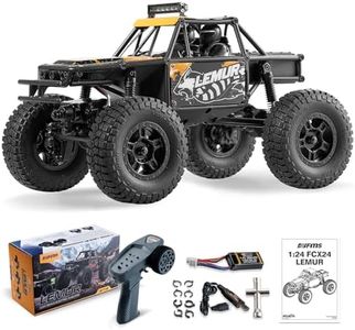 FMS RC Crawler 1/24 Lemur FCX24 4 Wheel Drive RC Rock Buggy, 2.4Ghz 380mAh Hobby Grade RC Car Model Off Road Vehicle RTR for Adults, Orange