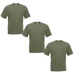 Fruit of the Loom Men's Valueweight Tee-3 Pack T-Shirt, Green (Classic Olive 0_Green(Classic Olive), XX-Large (Size:2XL) (Pack of 3)