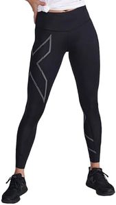 2XU Women's Light Speed Compression Tights - Lightweight & Flexible Support for Improved Running Performance - Black/Black Reflective - Size X-Small
