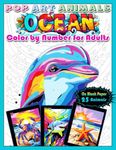 Pop Art Animals: Ocean: Color by Number for Adults: Paint by Number Ocean Animals, Color Quest on Black Paper, Coloring book for Relaxation and Stress Relief |Black Background|