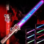 Light Saber for Kids - LED Colour Changing Lightsaber Toys With 7 Colors and FX Sounds - Extendable Light Sabers for Halloween Fancy Dress Parties, (Rose Gold)