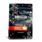 COFFEEZA Ground Coffee - Fine Grind - Cremoso - 250G - Dark Roast 100% Arabica Ground Coffee Powder Packet