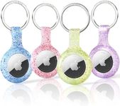 ThingsBag Case for Airtag Holder 4pack with Key Ring, Air Tag Keyring Cover Compatible with Apple Tags, Silicone Keychain Itag Tracker Glitter Protective Cover Lightweight And Unti-Scratch For Women