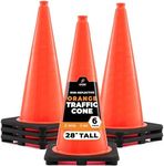 28 Inch Orange Traffic Cones, 6-Pac