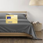 100% Cotton Full Size Sheet Set - 4 Piece Set - Hotel Luxury Bed Sheets - Deep Pockets - Easy Fit - 600 Thread Count Sateen Weave Breathable & Cooling Sheets - Dark Grey Bed Sheets - Fulls Sheets