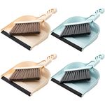 Jucoan 4 Pack Dustpan and Brush Set, Small Portable Handheld Dustpan and Brush Combo for Cleaning Home Office School Classroom Desk Table Countertop Sofa Bed Pet Care