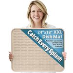 24" x 18" XXL Silicone Dish Drying Mat - Large Dish Drainer Mat and Trivet by LISH (Grey)