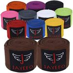 Jayefo Sports Hand Wraps 180 Inches Inner Boxing Gloves Martial Arts Wraps for Men & Women Boxing MMA Kickboxing Muay Thai - Pair (Brown)