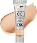 IT Cosmetics Your Skin But Better CC+ Cream Travel Size, Light Medium - Color Correcting Cream, Full-Coverage Foundation, Hydrating Serum & SPF 50+ Sunscreen - Natural Finish - 0.406 fl oz