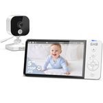 GHB Baby Monitor with Camera and Night Vision 5'' 720P HD 5000mAh Video Baby Monitor Camera IPS Screen, VOX Mode, 2-Way Audio, Temperature Alert, 8 Lullabies