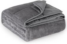 Uttermara Weighted Blanket Twin Size for Adults, Cooling and Warm Heavy Blanket with Warm Flannel and Cold Brushed Fabric to Help with Better Sleep for All Seasons, 48" x 72" 12lbs Dark Grey