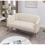 NATURE WOOD DECOR 2-Seater,Loveseat Sofa Couch for Home and Living Room Bedroom & Office and Hallway Sofa (Beige)