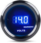 WATERWICH DC12V Voltmeter Blue Digital LED Volt Gauge Voltage Meter Kit 2inches 52mm for Car Truck Vehicle Automotive