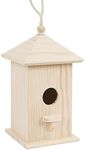 Acronde Wooden Birdhouse Creative Wooden Hanging Bird House for Small Bird DIY Birdcage Making or Decoration