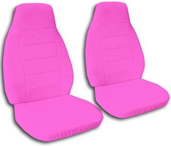 Totally Covers Solid Colour Car Seat Covers: Hot Pink - Universal Fit - Front - Buckets - Option for Airbag, Seat Belt, Armrest & Seat Release/Lever Compatible (22 Colours)