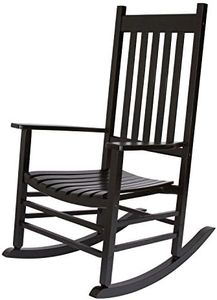 Shine Company Vermont Porch Rocker, High Back Wood Rocking Chair, Black