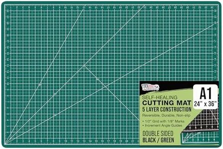 US Art Supply 24" x 36" GREEN/BLACK Professional Self Healing 5-Ply Double Sided Durable Non-Slip Cutting Mat Great for Scrapbooking, Quilting, Sewing and all Arts & Crafts Projects