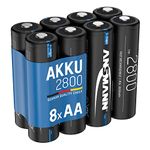 ANSMANN battery AA type 2800mAh NiMH 1.2V - Mignon AA batteries rechargeable, high capacity ideal for high power requirements such as flashlight, controller (8 pieces)