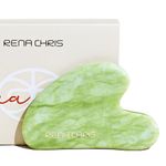 Rena Chris Gua Sha Facial Tools, Natural Jade Stone Guasha, Manual Massage Sticks for Jawline Sculpting and Puffiness Reducing, Gua Sha Scraping Massage Tool, Skin-Care Tool (Mint Green)