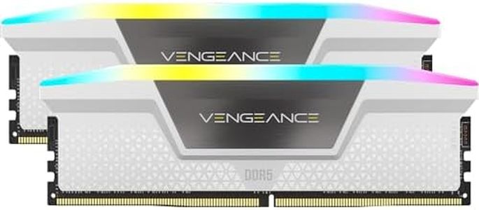 CORSAIR Vengeance RGB DDR5 RAM 64GB (2x32GB) 6000MHz CL30 Intel XMP iCUE Compatible Computer Memory - White (CMH64GX5M2B6000C30W)