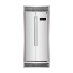 Forno Bovino 37 Inch Touch Control Side by Side French Door Refrigerator with 18.9 Cu.Ft. Capacity - Stainless Steel No Frost Fridge/Freezer with Decorative Grill Trim kit