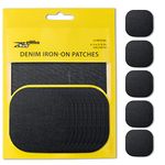 ZEFFFKA Premium Quality Denim Iron-on Jean Patches Inside & Outside Strongest Glue 100% Cotton Black Color Repair Decorating Kit 10 Pieces Size 4-1/4" by 3-3/4" (9.8 cm x 10.8 cm)