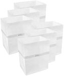 Clean Cubes 4 Gallon Disposable Trash Cans (6-Pack). Reusable Garbage and Recycling Bins for Parties, Events, and More (White - 12” Height x 10” Width x 8” Depth)