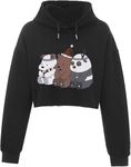 ABSOLUTE DEFENSE Panda Crop Hoodie Sweatshirt Women Girl Cute Casual Stylish Latest White Black Pink Lavender Beige