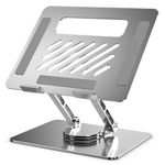 Faluruzi Adjustable Laptop Stand for Desk - Portable Computer Stand with Cooling Function - Stable Laptop Desk Stand for Home Office - Fits Various Laptop Sizes,Silver