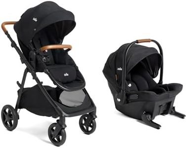 Joie™ Ginger™and Mint Latch™ Travel System – 4-in-1 Travel System with Base-Free Infant Car Seat & Stroller, Built-in Latch for Easy Install and an Included All-Terrain Stroller (Shale Dark)
