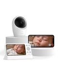 eufy Baby Monitor E21 with 4K Camera, Hybrid Wi-Fi and No Wi-Fi Connection, App and Monitor Control, Ultra-Clear Night View, Pan-Tilt, 8× Zoom, Portable Camera with Built-In Battery, ANR, Smart Alerts