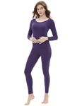 Vinconie Petite Winter Underwear Thermal Womens Stretch Leggings Thermal Top, 1 Pack Purple, M (12 14)