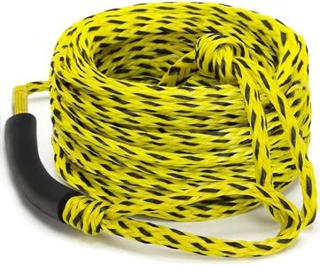 Boat Tow Rope for Tubes Boating, 3K 60FT 1-3 Riders Ski Skiing Heavy Duty Tube Thick Ropes with Floating Foam for Tubing Float Water Wakeboard Towable Tube Yellow and Black