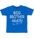 Edward Sinclair |3-4 Years |Royal Blue T-Shirt |Big Brother Again| White Print| Short Sleeve