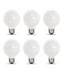 Xtricity G25 Globe LED Light Bulb, Bathroom Vanity or Makeup Mirror Bulb, Dimmable, Frosted White Glass, 5W (50W Replacement), 3000K Soft White, 500 Lumens, E26 Medium Base, (6 Pack)
