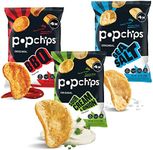 popchips Potato Chips Variety Pack Single Serve Bags, 3 flavors: 12 Sea Salt, 12 BBQ, 6 Sour Cream & Onion, 0.8 oz Bags Each, Pack of 30,Red,F-AR-94005