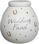 Pot of Dreams Ceramic Money Pot, White, Wedding Fund, one Size