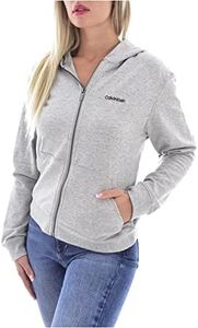 Calvin Klein Sweat à Capuche avec Fermeture Éclair Femme, Gris (Grey Heather), M